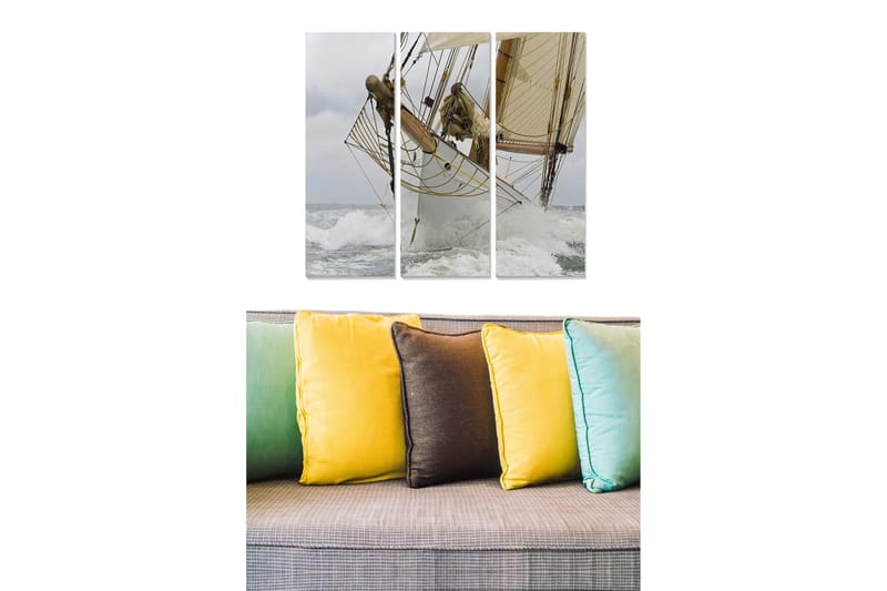 Canvasbilde Nautical 3-pk Flerfarget, 22x05 cm