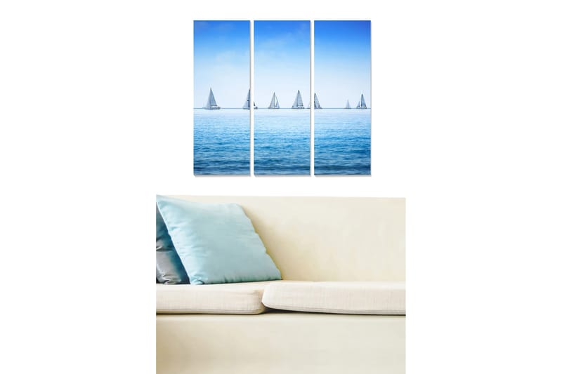 Canvasbilde Nautical 3-pk Flerfarget, 22x05 cm