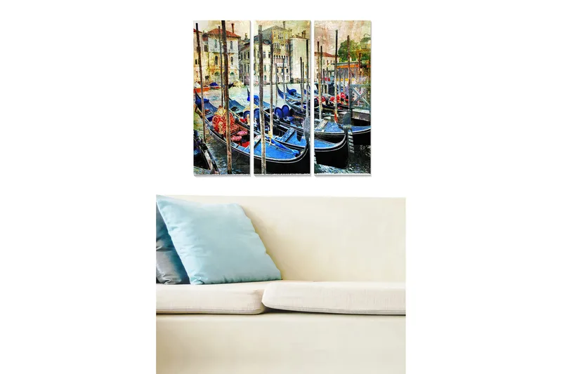 Canvasbilde Nautical 3-pk Flerfarget, 22x05 cm