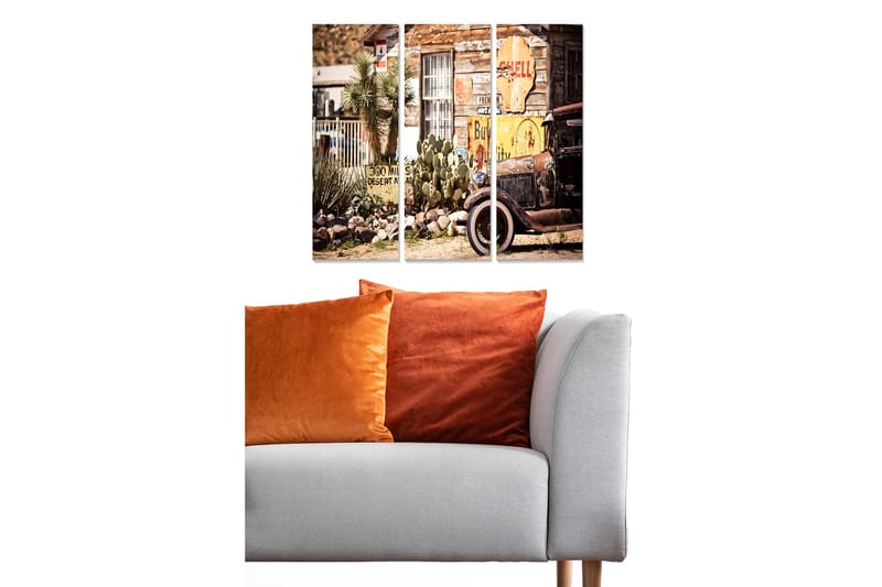 Canvasbilde Nostalgic 3-pk Flerfarget, 22x05 cm