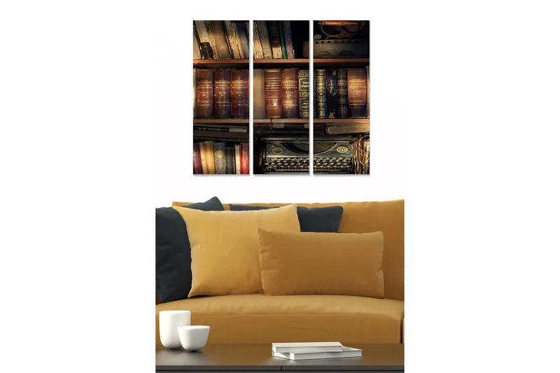 Canvasbilde Nostalgic 3-pk Flerfarget, 22x05 cm