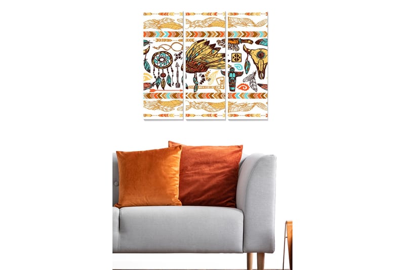 Canvasbilde Oriental 3-pk Flerfarget, 22x05 cm