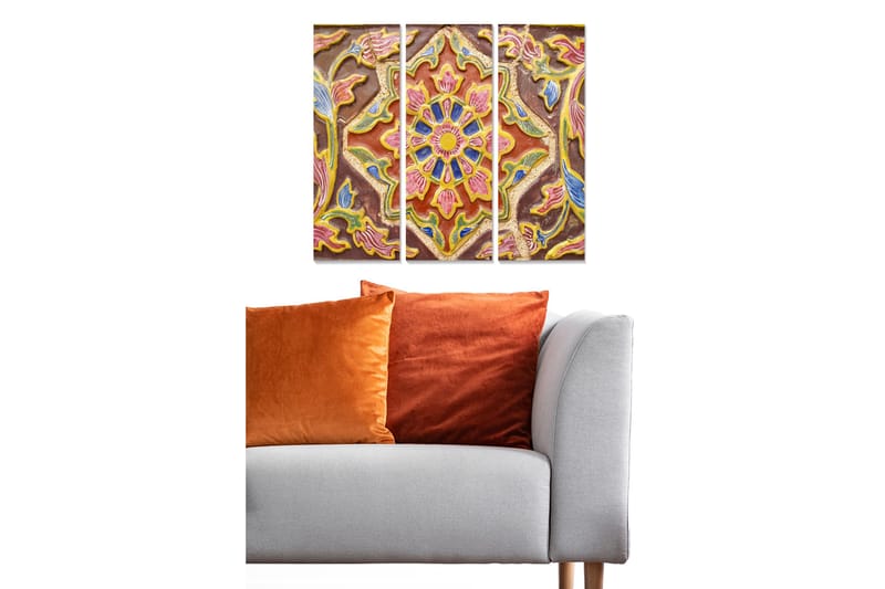 Canvasbilde Oriental 3-pk Flerfarget, 22x05 cm