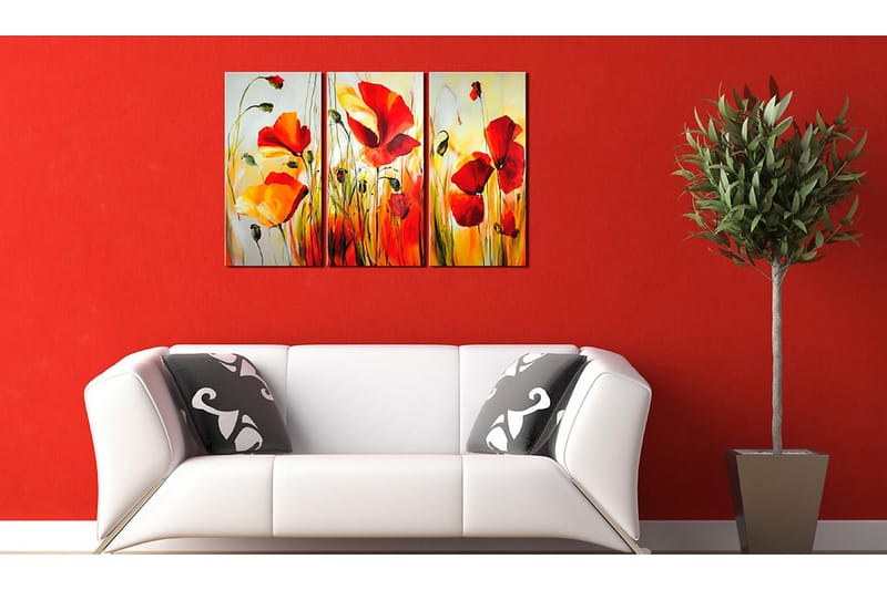Canvasbilde Rød eng 120x80 cm - Artgeist sp. z o. o. - Innredning - Bilder & kunst - Lerretsbilder