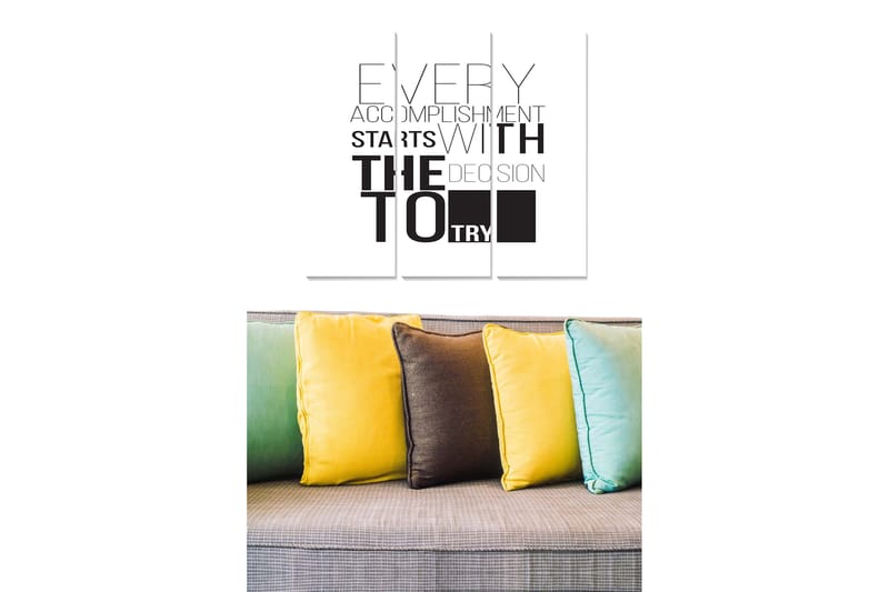 Canvasbilde Sayings 3-pk Flerfarget, 22x05 cm