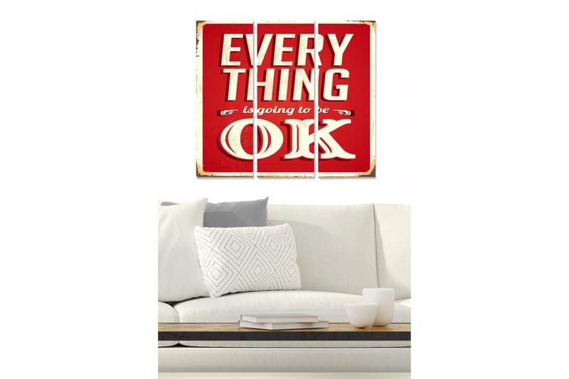 Canvasbilde Sayings 3-pk Flerfarget - 22x05 cm - Innredning - Bilder & kunst - Lerretsbilder