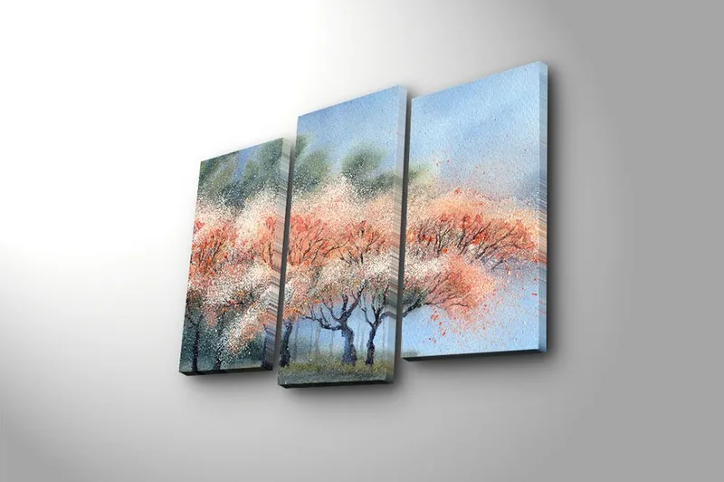 Canvasbilde Scenic 3-pk flerfarget - 22x03 cm - Innredning - Bilder & kunst - Lerretsbilder