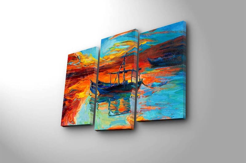 Canvasbilde Scenic 3-pk flerfarget - 22x03 cm - Innredning - Bilder & kunst - Lerretsbilder