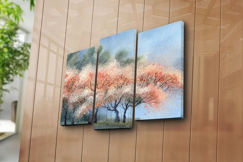 Canvasbilde Scenic 3-pk flerfarget - 22x03 cm - Innredning - Bilder & kunst - Lerretsbilder