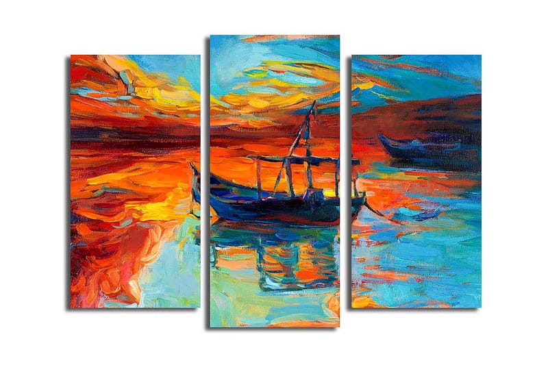 Canvasbilde Scenic 3-pk flerfarget - 22x03 cm - Innredning - Bilder & kunst - Lerretsbilder