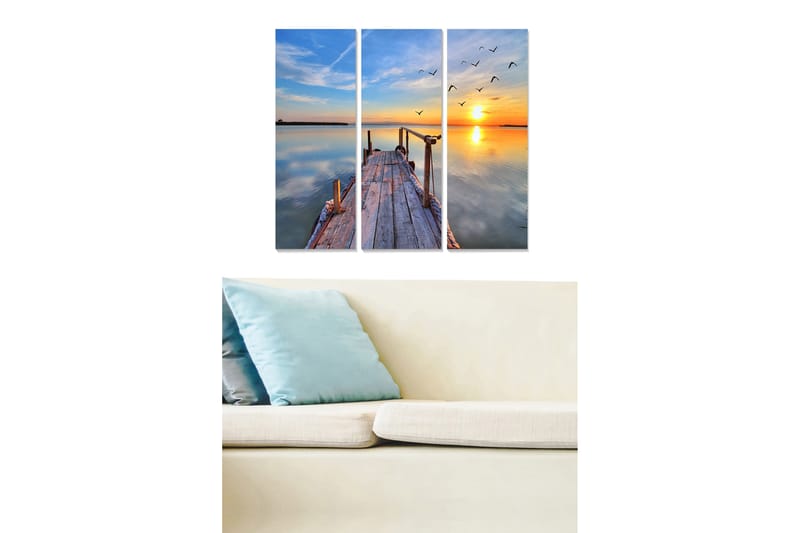 Canvasbilde Scenic 3-pk flerfarget - 22x05 cm - Innredning - Bilder & kunst - Lerretsbilder