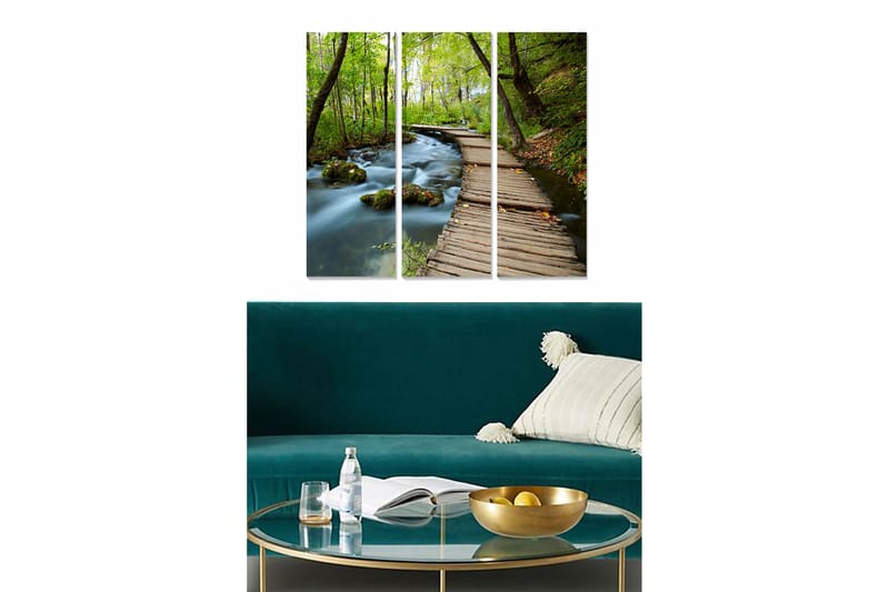 Canvasbilde Scenic 3-pk flerfarget - 22x05 cm - Innredning - Bilder & kunst - Lerretsbilder