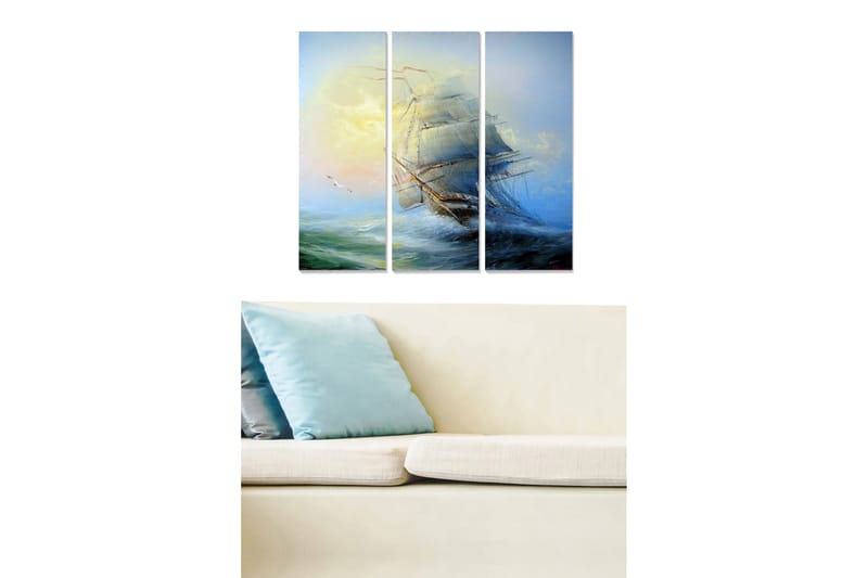 Canvasbilde Scenic 3-pk flerfarget - 22x05 cm - Innredning - Bilder & kunst - Lerretsbilder