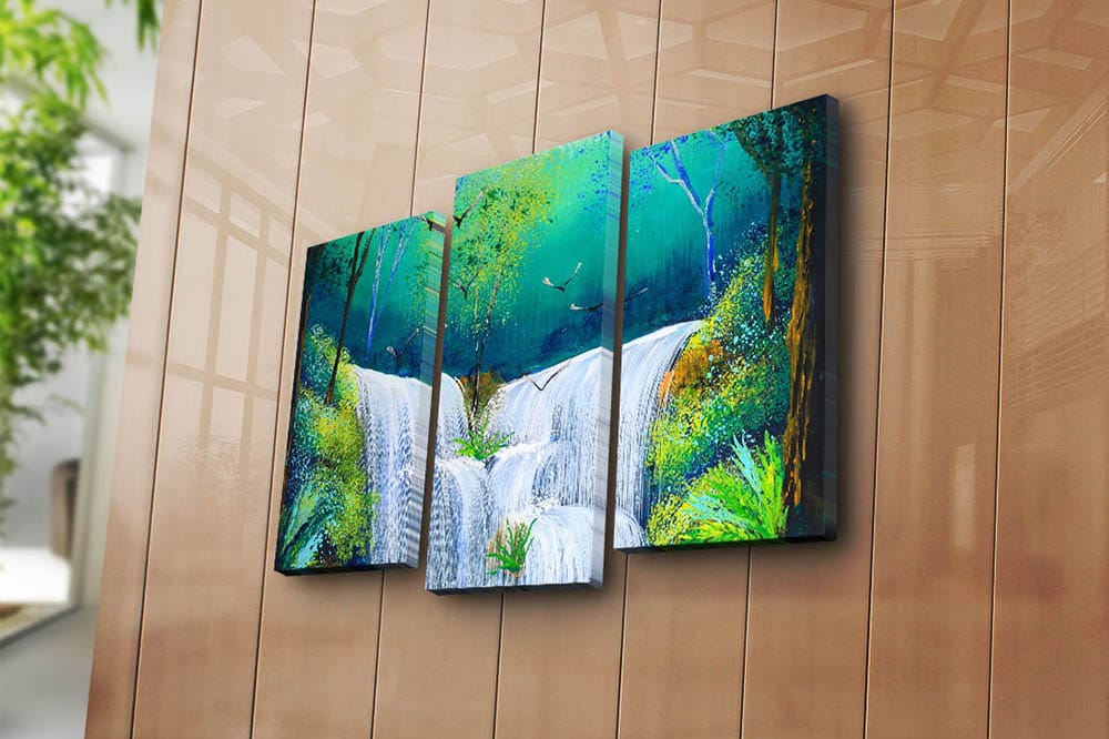 Canvasbilde Scenic 3-pk flerfarget - 22x03 cm - Innredning - Bilder & kunst - Lerretsbilder