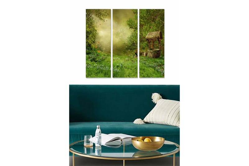 Canvasbilde Scenic 3-pk flerfarget - 22x05 cm - Innredning - Bilder & kunst - Lerretsbilder