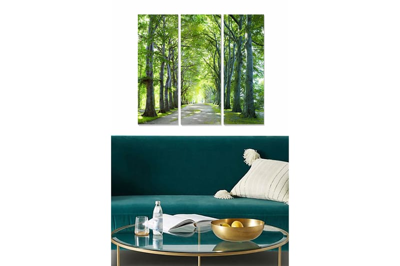 Canvasbilde Scenic 3-pk flerfarget - 22x05 cm - Innredning - Bilder & kunst - Lerretsbilder