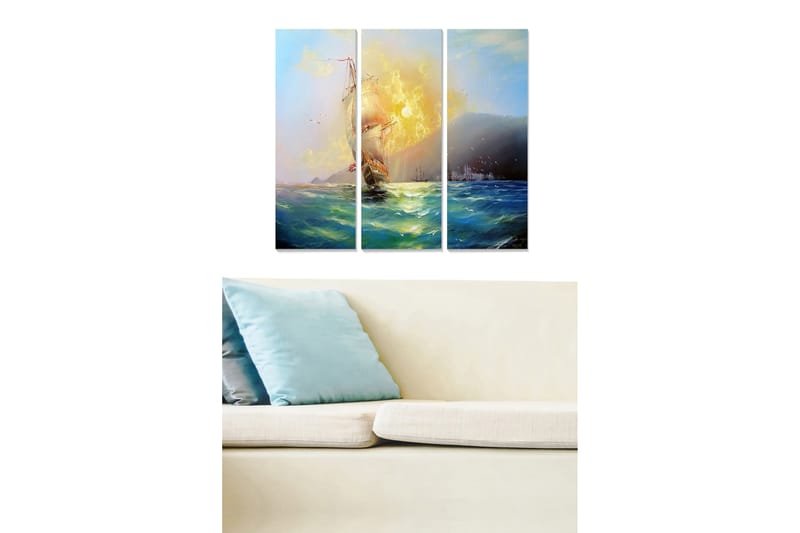 Canvasbilde Scenic 3-pk flerfarget - 22x05 cm - Innredning - Bilder & kunst - Lerretsbilder