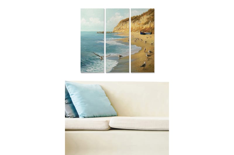 Canvasbilde Scenic 3-pk flerfarget - 22x05 cm - Innredning - Bilder & kunst - Lerretsbilder
