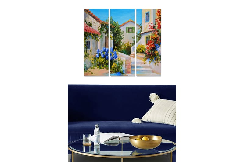Canvasbilde Scenic 3-pk flerfarget - 22x05 cm - Innredning - Bilder & kunst - Lerretsbilder