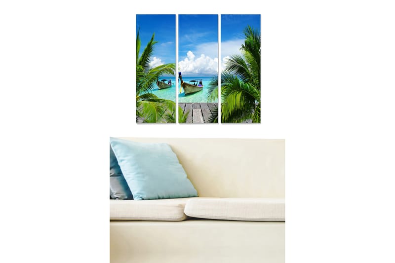 Canvasbilde Scenic 3-pk flerfarget - 22x05 cm - Innredning - Bilder & kunst - Lerretsbilder