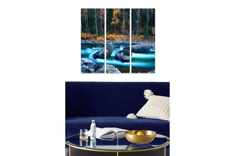 Canvasbilde Scenic 3-pk flerfarget - 22x05 cm - Innredning - Bilder & kunst - Lerretsbilder