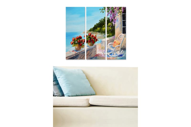 Canvasbilde Scenic 3-pk flerfarget - 22x05 cm - Innredning - Bilder & kunst - Lerretsbilder