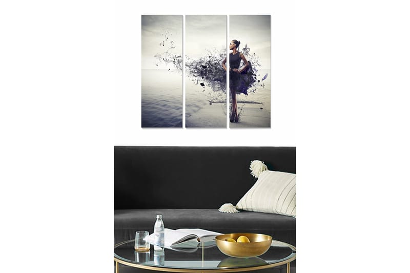 Canvasbilde Scenic 3-pk flerfarget - 22x05 cm - Innredning - Bilder & kunst - Lerretsbilder