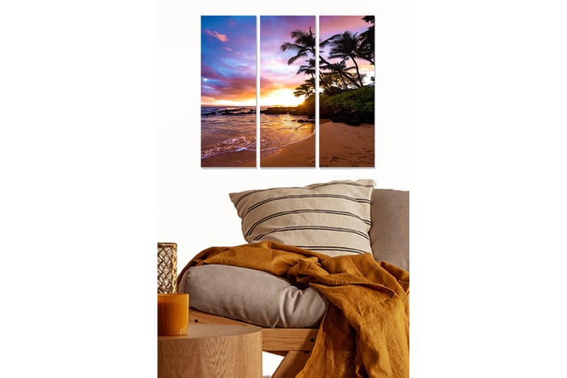 Canvasbilde Scenic 3-pk flerfarget - 22x05 cm - Innredning - Bilder & kunst - Lerretsbilder