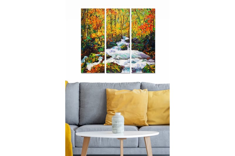 Canvasbilde Scenic 3-pk flerfarget - 22x05 cm - Innredning - Bilder & kunst - Lerretsbilder
