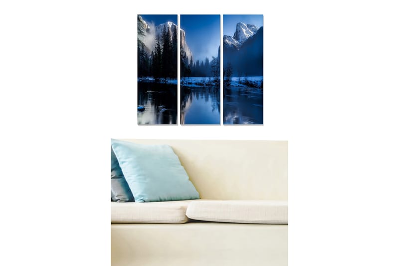 Canvasbilde Scenic 3-pk flerfarget - 22x05 cm - Innredning - Bilder & kunst - Lerretsbilder