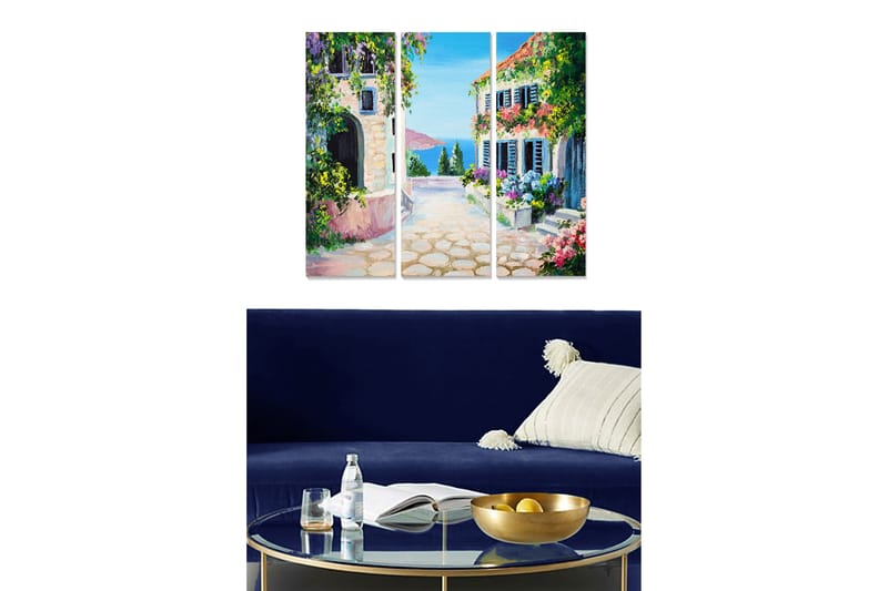 Canvasbilde Scenic 3-pk flerfarget - 22x05 cm - Innredning - Bilder & kunst - Lerretsbilder