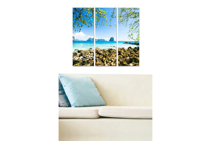 Canvasbilde Scenic 3-pk flerfarget - 22x05 cm - Innredning - Bilder & kunst - Lerretsbilder