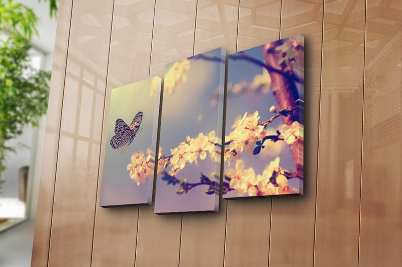 Canvasbilde Scenic 3-pk flerfarget - 22x03 cm - Innredning - Bilder & kunst - Lerretsbilder