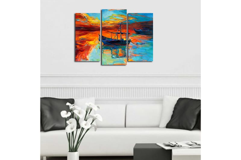 Canvasbilde Scenic 3-pk flerfarget - 22x03 cm - Innredning - Bilder & kunst - Lerretsbilder