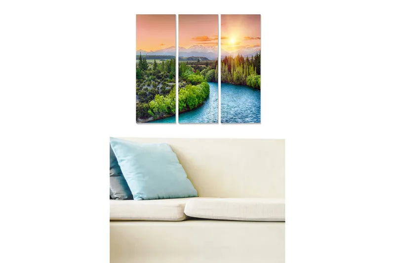 Canvasbilde Scenic 3-pk flerfarget, 22x05 cm