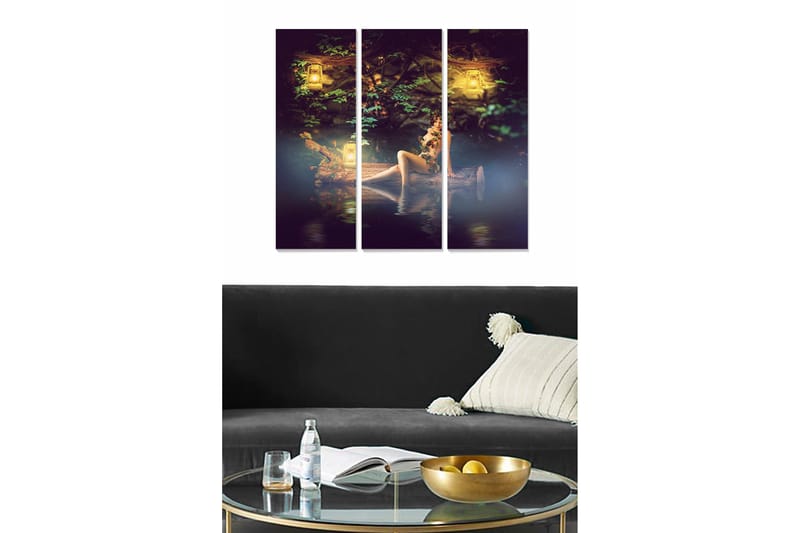 Canvasbilde Scenic 3-pk flerfarget, 22x05 cm