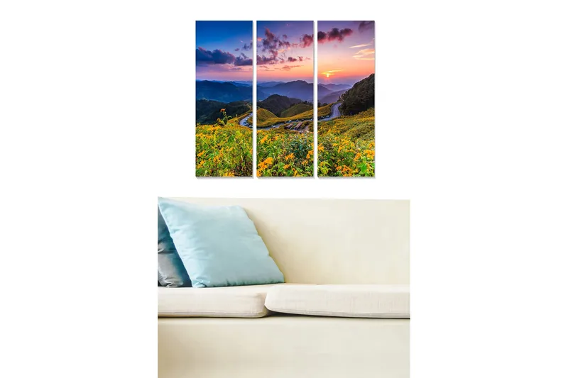 Canvasbilde Scenic 3-pk flerfarget, 22x05 cm