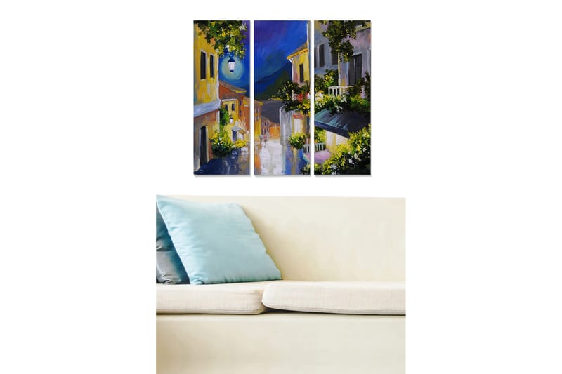 Canvasbilde Scenic 3-pk flerfarget - 22x05 cm - Innredning - Bilder & kunst - Lerretsbilder