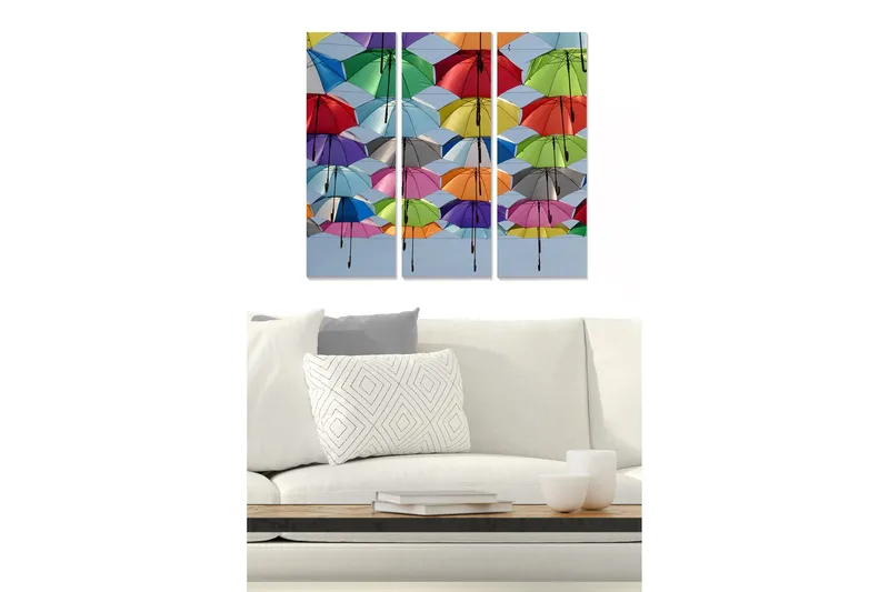 Canvasbilde Scenic 3-pk flerfarget, 22x05 cm