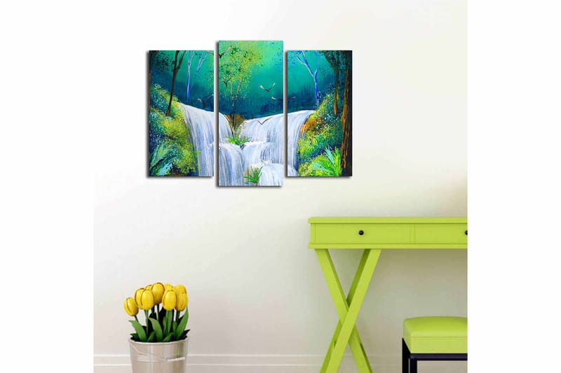 Canvasbilde Scenic 3-pk flerfarget - 22x03 cm - Innredning - Bilder & kunst - Lerretsbilder