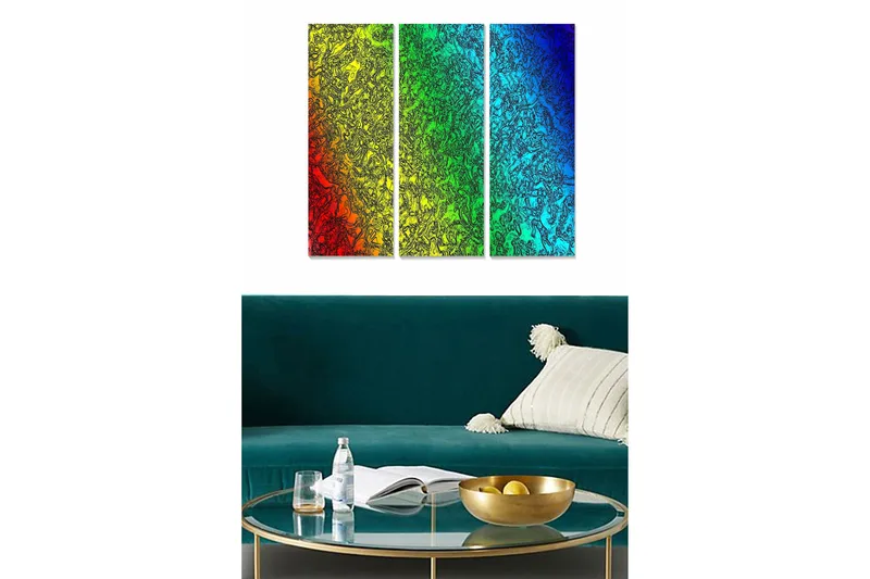 Canvasbilde Scenic 3-pk flerfarget, 22x05 cm