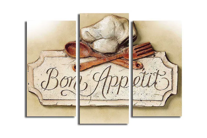 Canvasbilde Scenic 3-pk flerfarget, 22x03 cm