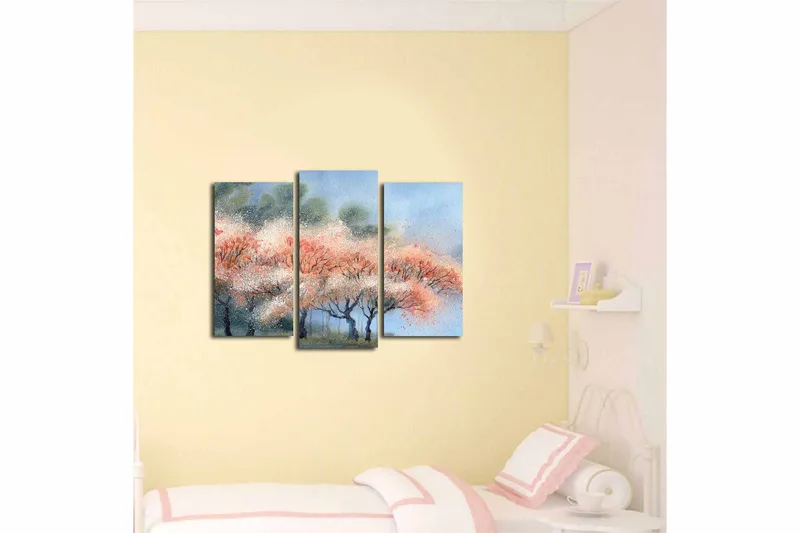 Canvasbilde Scenic 3-pk flerfarget - 22x03 cm - Innredning - Bilder & kunst - Lerretsbilder