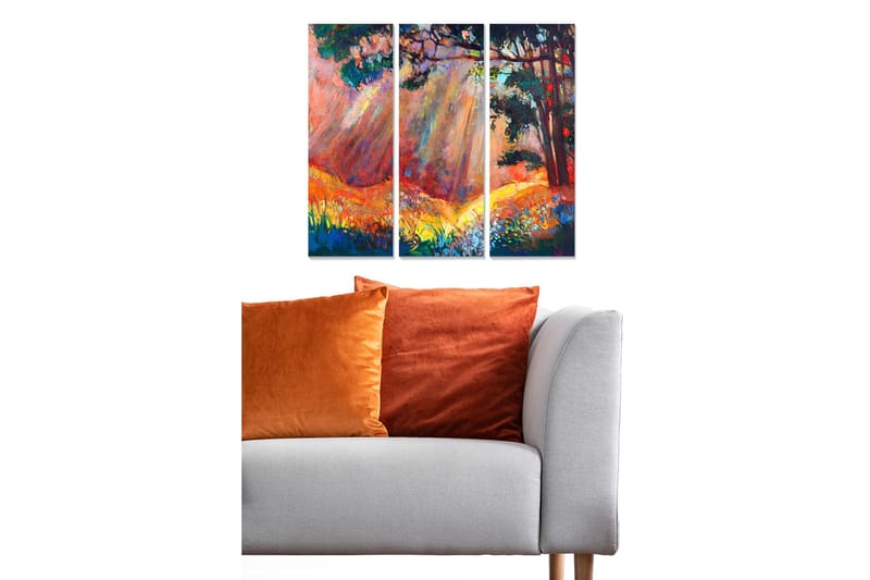 Canvasbilde Scenic 3-pk flerfarget, 22x05 cm