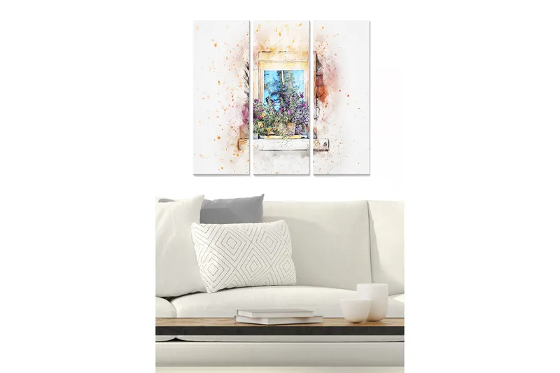 Canvasbilde Scenic 3-pk flerfarget, 22x05 cm