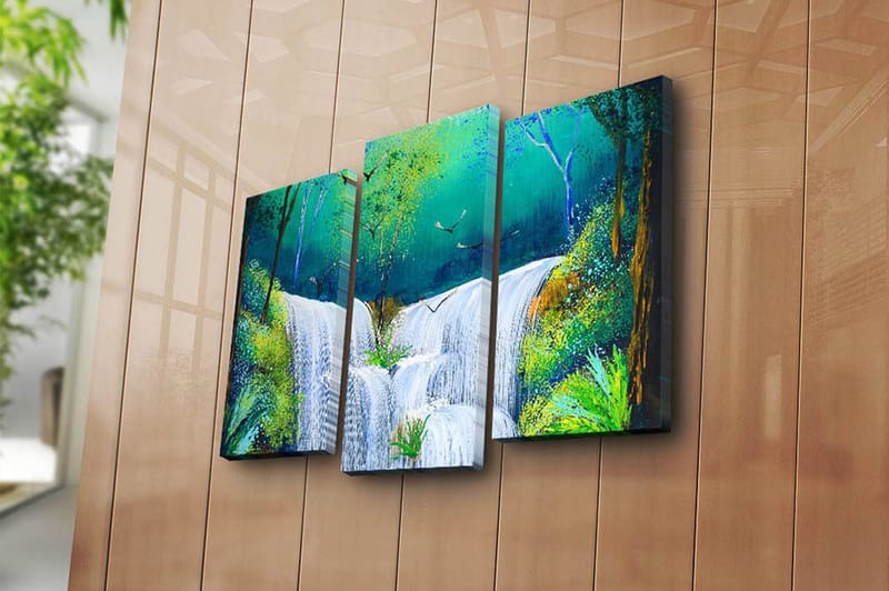 Canvasbilde Scenic 3-pk flerfarget - 22x03 cm - Innredning - Bilder & kunst - Lerretsbilder