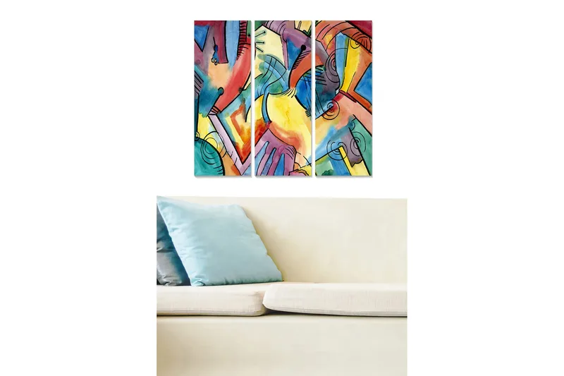 Canvasbilde Scenic 3-pk flerfarget, 22x05 cm