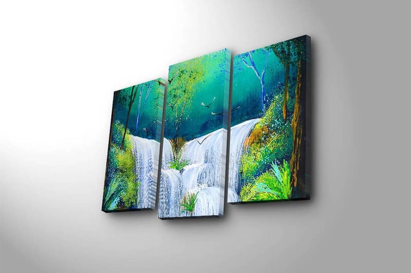 Canvasbilde Scenic 3-pk flerfarget - 22x03 cm - Innredning - Bilder & kunst - Lerretsbilder