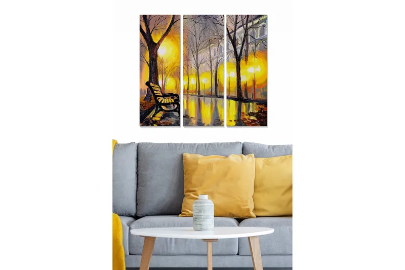 Canvasbilde Scenic 3-pk flerfarget, 22x05 cm