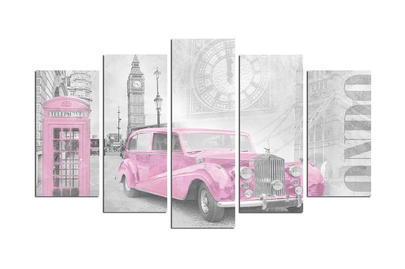 Canvasbilde Vehicles 5-pk Flerfarget - 22x06 cm - Innredning - Bilder & kunst - Lerretsbilder